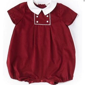 Edgehill Collection Baby Boys 3-9 Months Peter Pan Collar Short Sleeve Bubble.